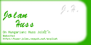 jolan huss business card